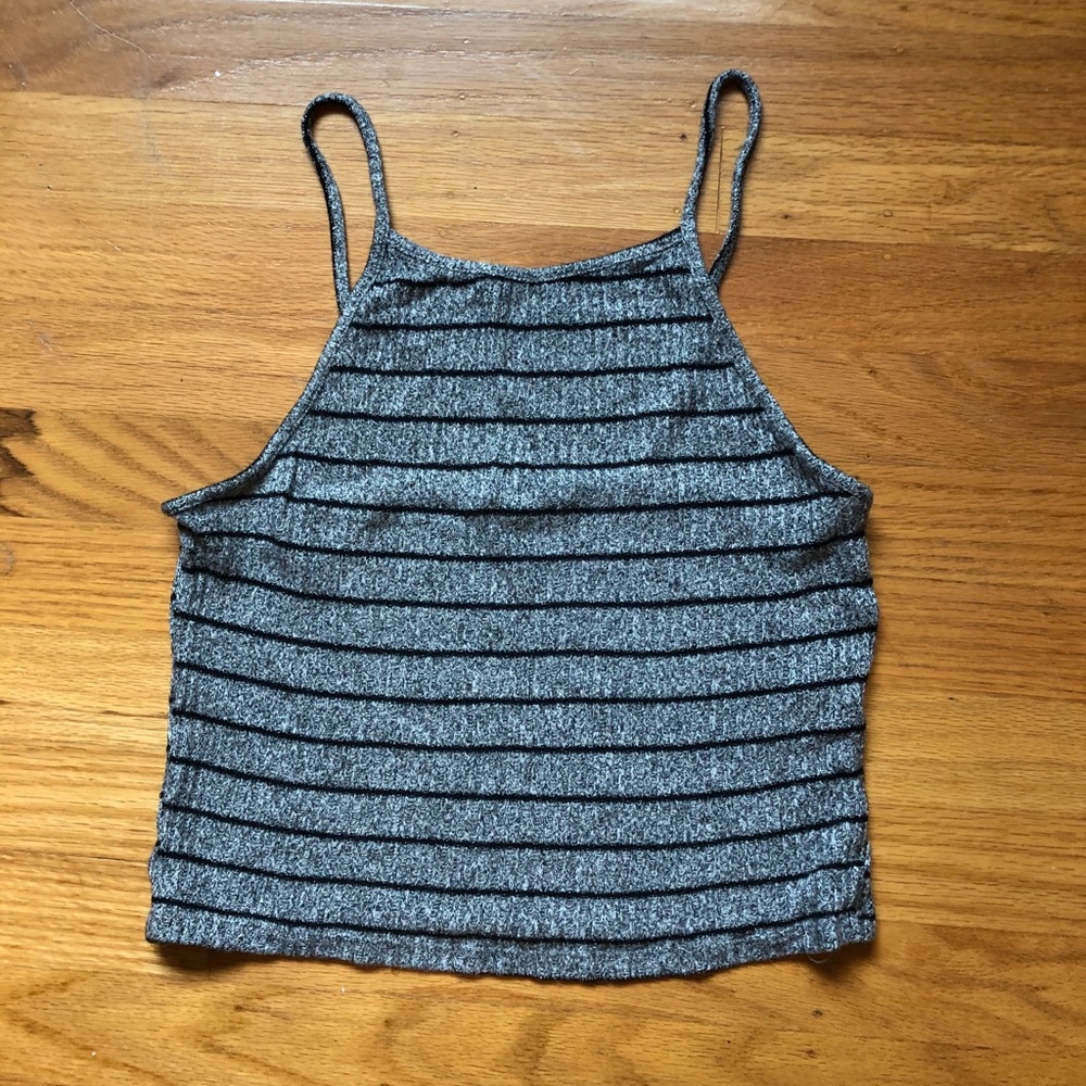 Brandy striped grey halter top